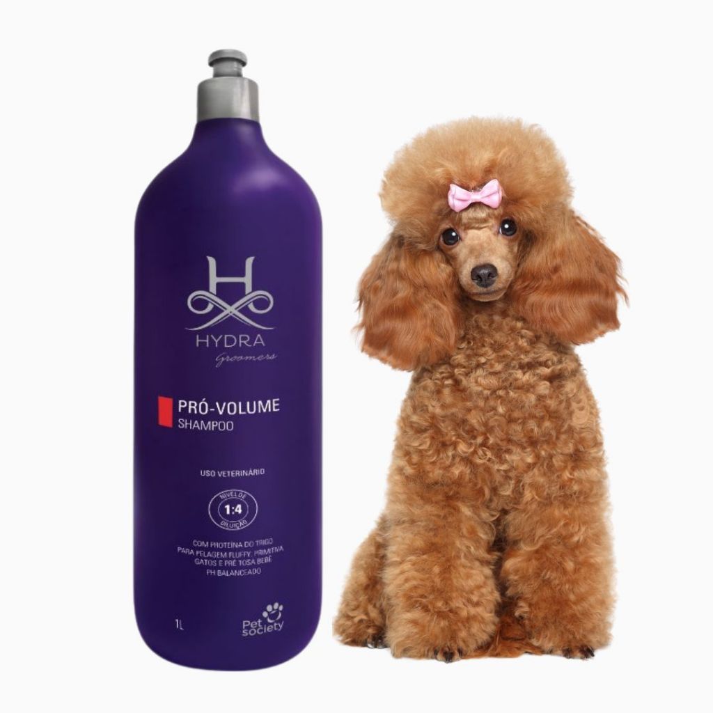 Shampoo Pro-Volume Hydra Groomers Pet Society Cachorro Gato 1L Diluição 1:4