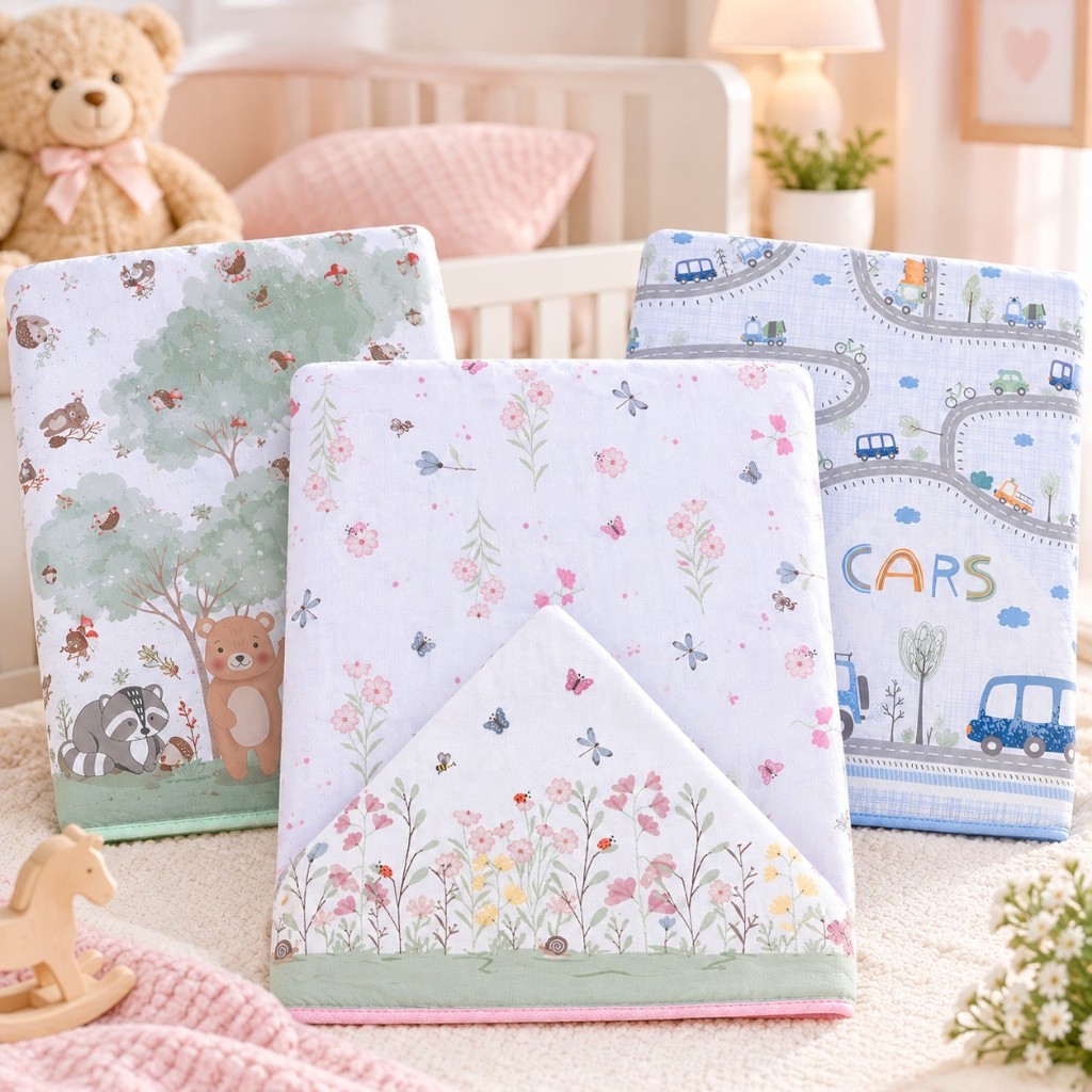 Toalha de Bebê Soft 2 Camadas com Capuz estampado Papi