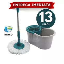Mop Fit Giratório 13 Litros Cabo Inox