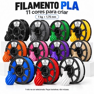 Filamento PLA 1.75mm ±0.02mm 1kg para impressora 3D, bobina de alta precisão, temperatura 200-230°C