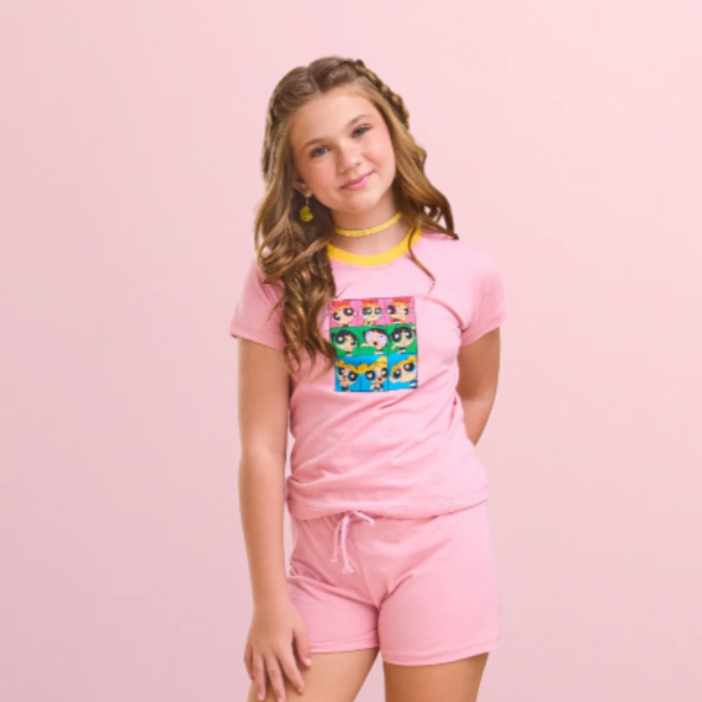 Conjunto Menina Blusa e Shorts Meninas Super Poderosas