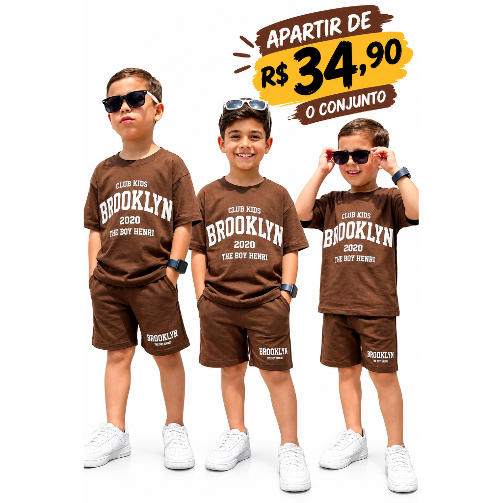 CONJUNTO INFANTIL MASCULINO MENINO TIME DE FUTEBOL BLUSA+BERMUDA DO 2 AOS 14 ANOS-TECIDO LEVE E CONFORTAVEL