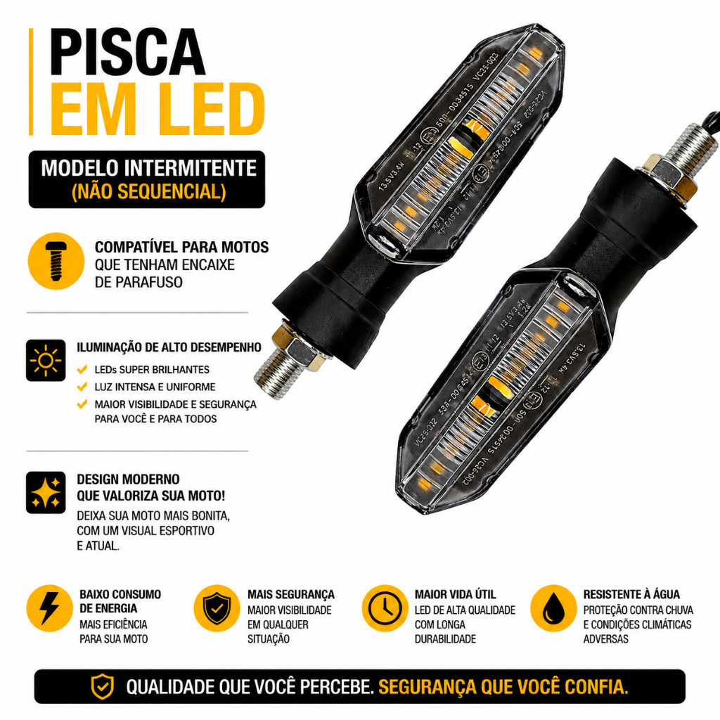 Kit 4 Pisca Led Não Sequencial Parafuso Modelo Cb Twister 250 Titan Fan 125 150 Cb 300 — imagem 2 de 2