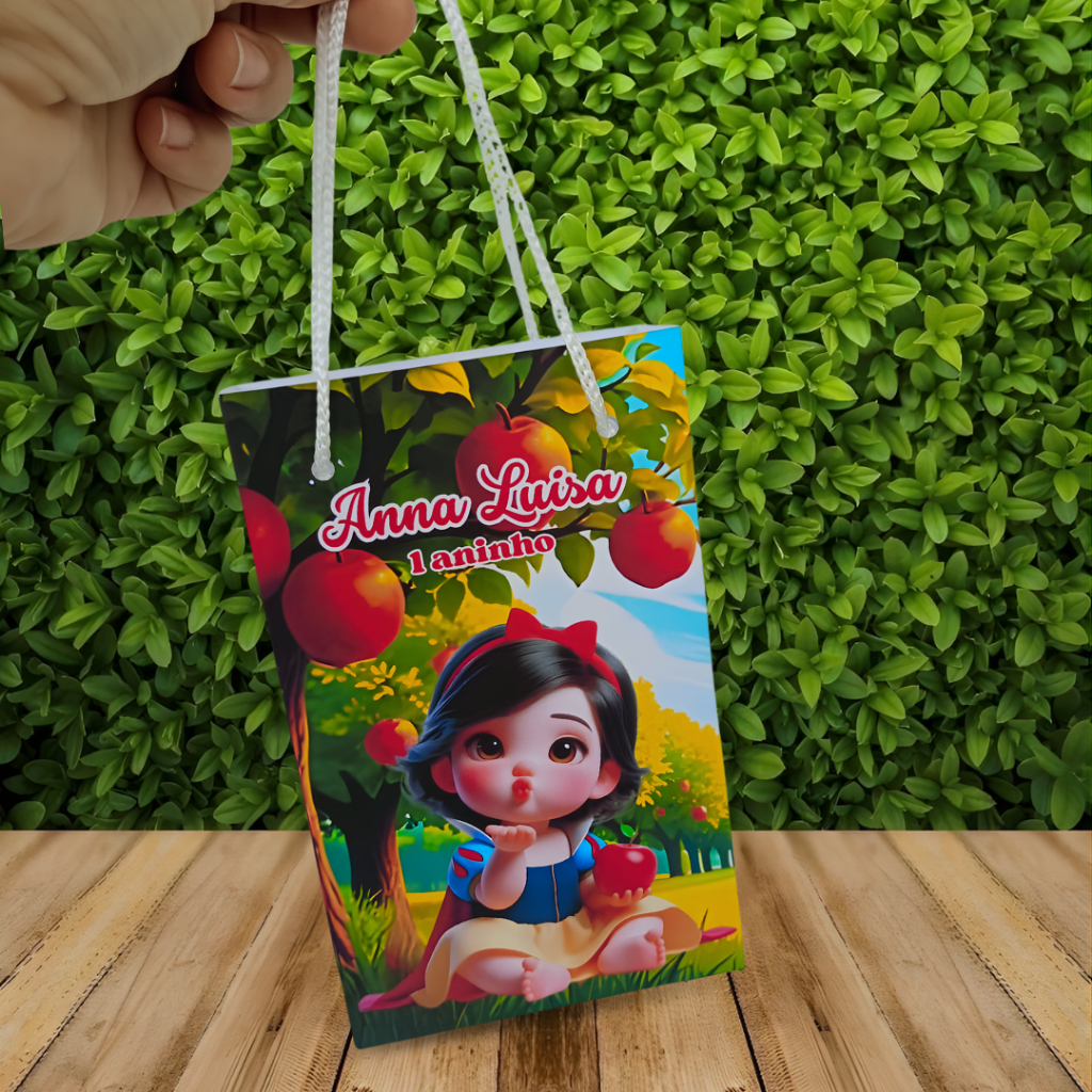 Sacolinha Surpresa Personalizada BRANCA DE NEVE BABY CUTE - Lembrancinha para Festa (PEGUE E MONTE)