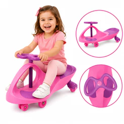 Carrinho Rolimã Gira Gira Rosa Car Infantil Triciclo 100 Kg Criança