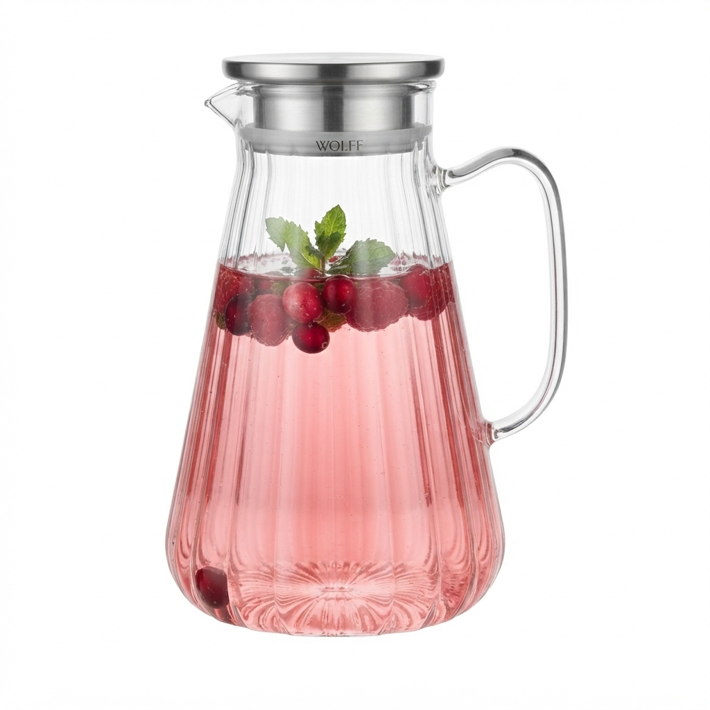 Jarra de Vidro Borossilicato com Tampa de Metal Classic 1,7L - Wolff