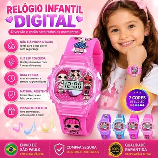 Relógio Musical Infantil Menino Menina Relógio Digital Envio Imediado