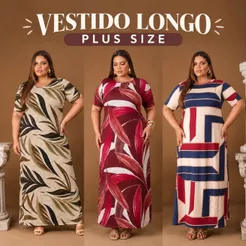 Vestido Feminino Longo Pus size Moda Evangelica Festa Verão Casual Elegante Preto Versátil Cristã