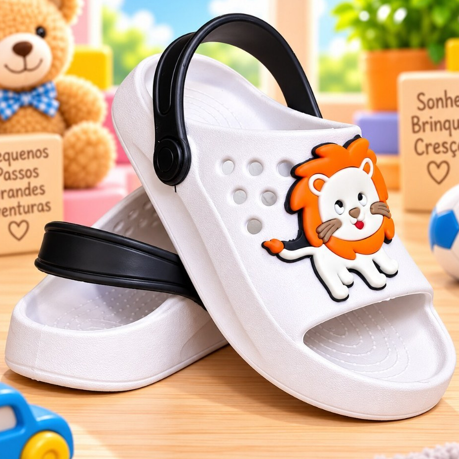 Sandalia Babuche Papete Infantil Para Menino Chinelo Confortavel Antiderrapante Seguro Para Escola