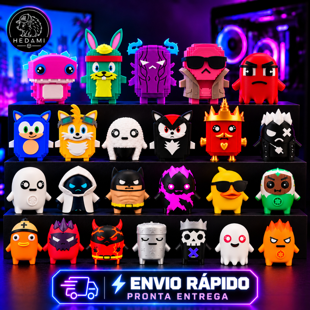 Elementais Fortnite 7cm e Chaveiro Fortnite | Sprite Fortnite | Base para Elementais | Miniaturas Colecionáveis