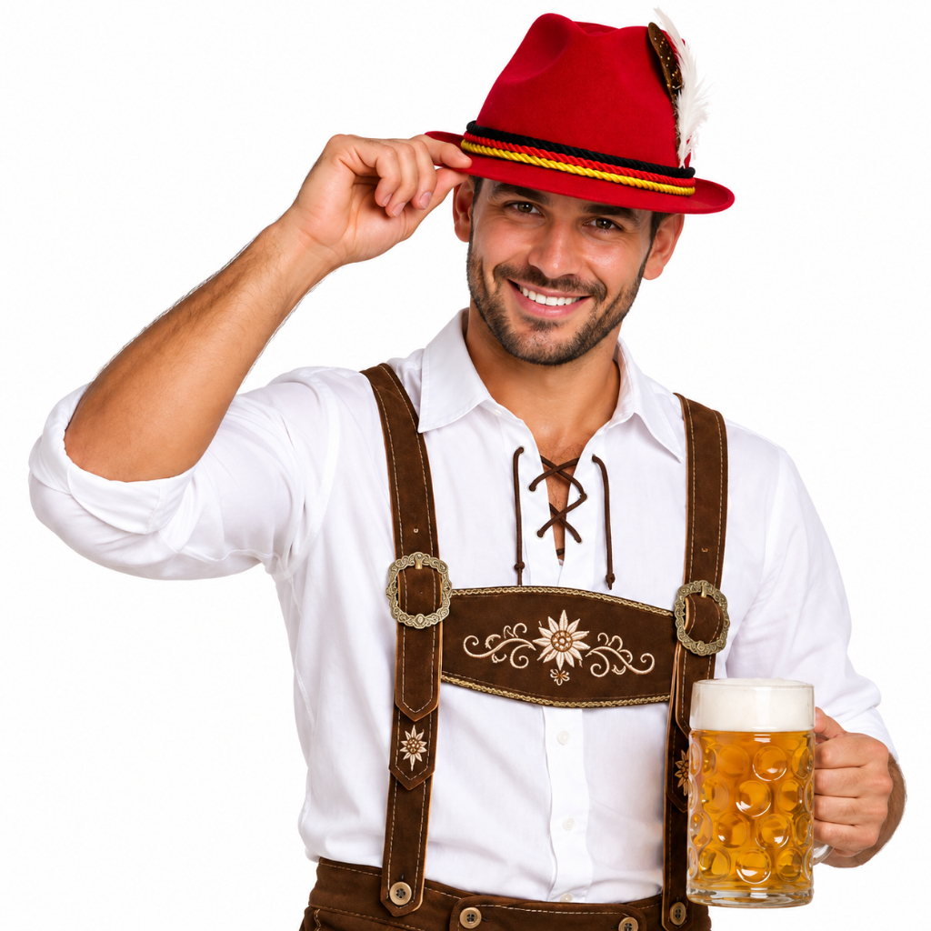 Chapéu Alemão Preto Verde ou Marrom Adulto pra Fantasia Autentica de Tirolês Oktoberfet Festa e Carnaval