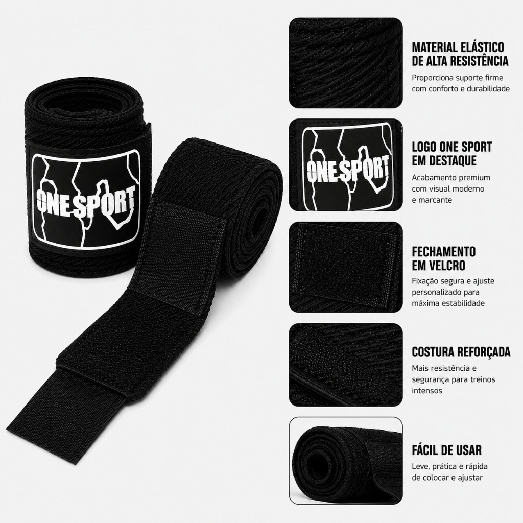 BANDAGEM ELÁSTICA ONE SPORT PARA TREINO E PROTEÇÃO 3M PREMIUM ORIGINAL