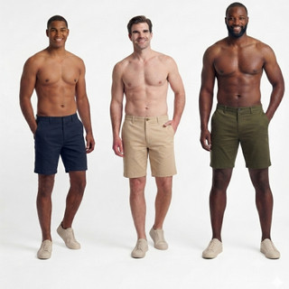 Bermuda Chino Masculina Slim Sarja com Elastano Premium Conforto Casual Corte Alfaiataria 38-48