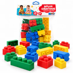 Blocos Criativos 20 Peças para Crianças 2 anos Brinquedo Educativo de Encaixar e Montar | QUEEN SHOP