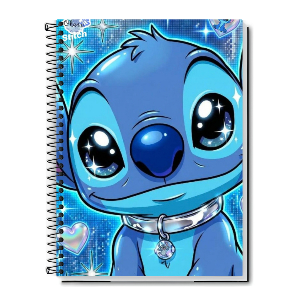 Caderno Universitário | Stitch 2026 - Lilo e Amigos | Fofo | Capa Dura & Espiral 1,10,15 e 20 Matérias