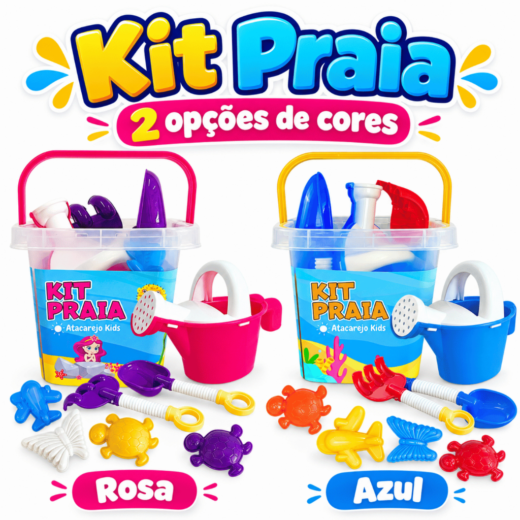 Baldinho De Praia Infantil Kit Completo Balde Regador Forminhas Castelinho