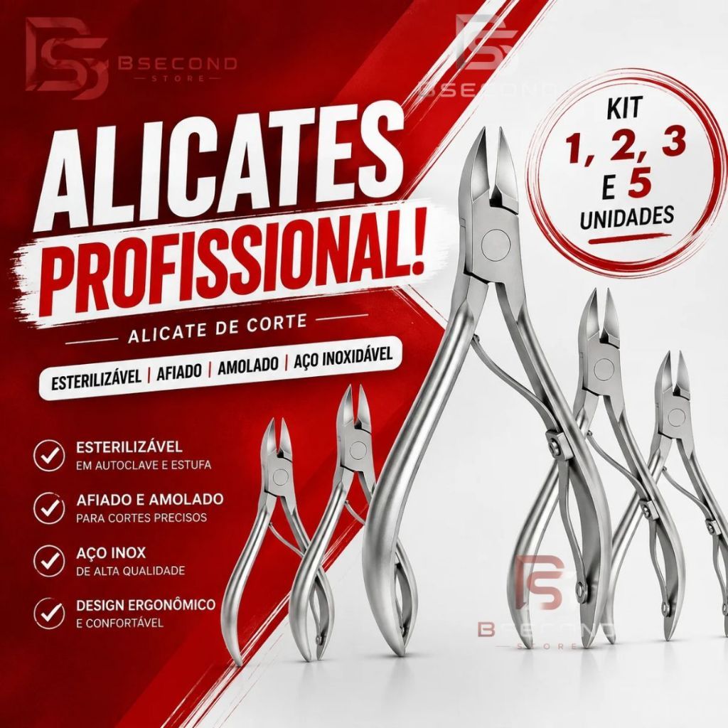 Alicate de Cortar Unha Profissional  1/2/3/5 UNIDADES Manicure Pedicure Cortador Cuticula em Aço Inox