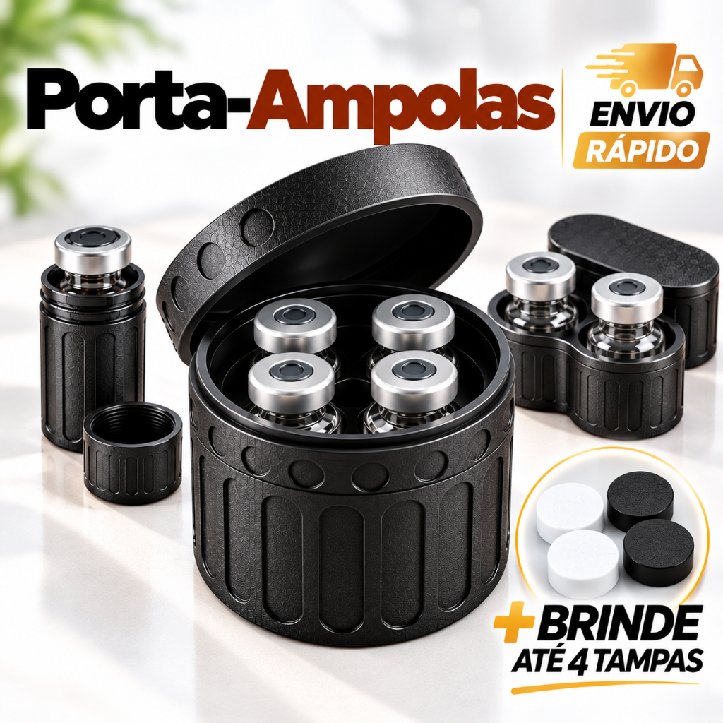 Porta Ampolas 3ml Reforçado Organizador Estojo Frascos Peptídeos Compacto para Transporte