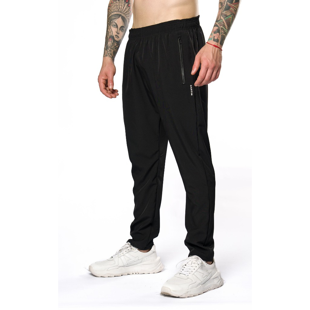 Calça Jogger Masculina Tactel com Elastano Bolso Zíper Academia Treino Corrida Secagem Rápida Leve Premium
