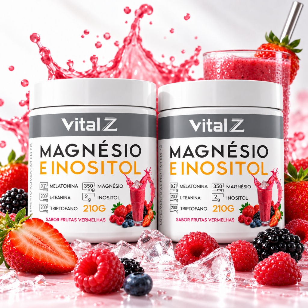 Kit 2 Magnésio Inositol Melatonina - Frutas Vermelhas