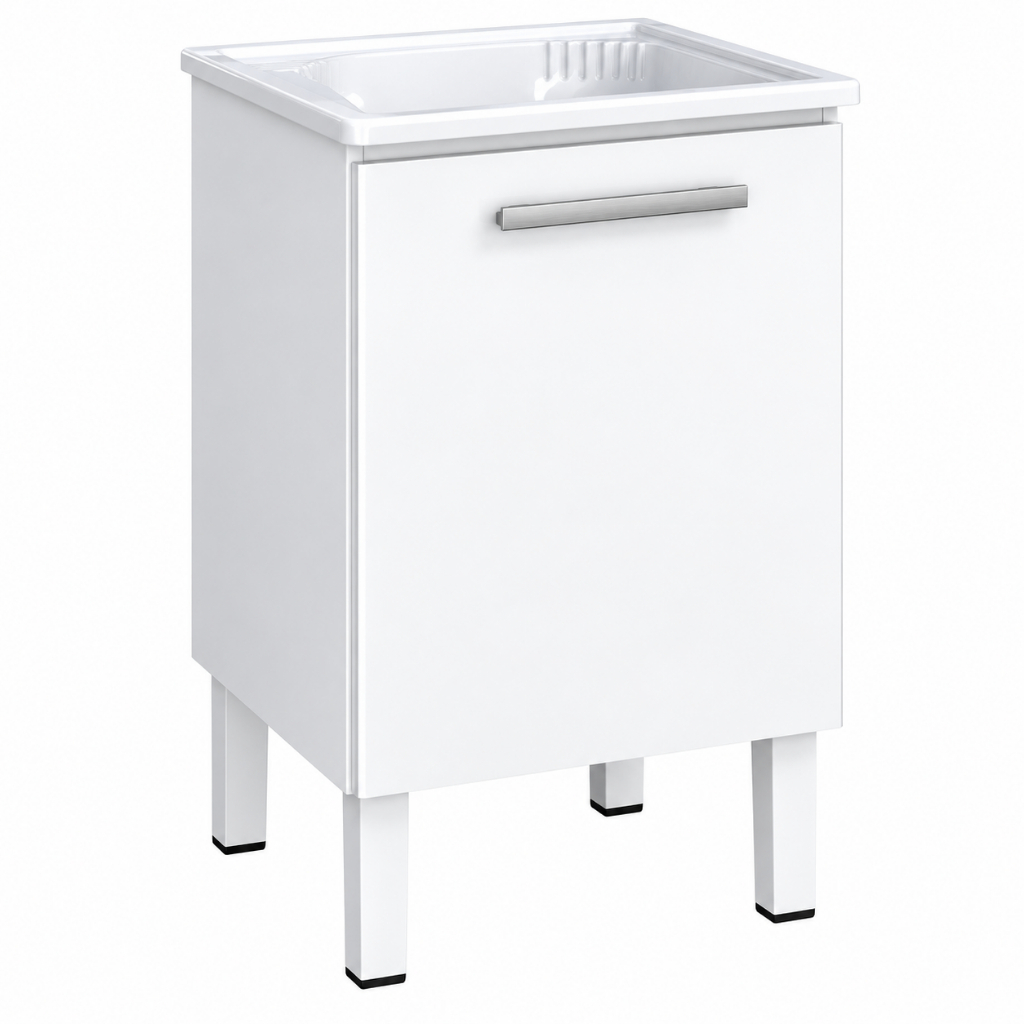 Gabinete para Lavanderia em Aço com Tanque Surubim Branco — imagem 2 de 2