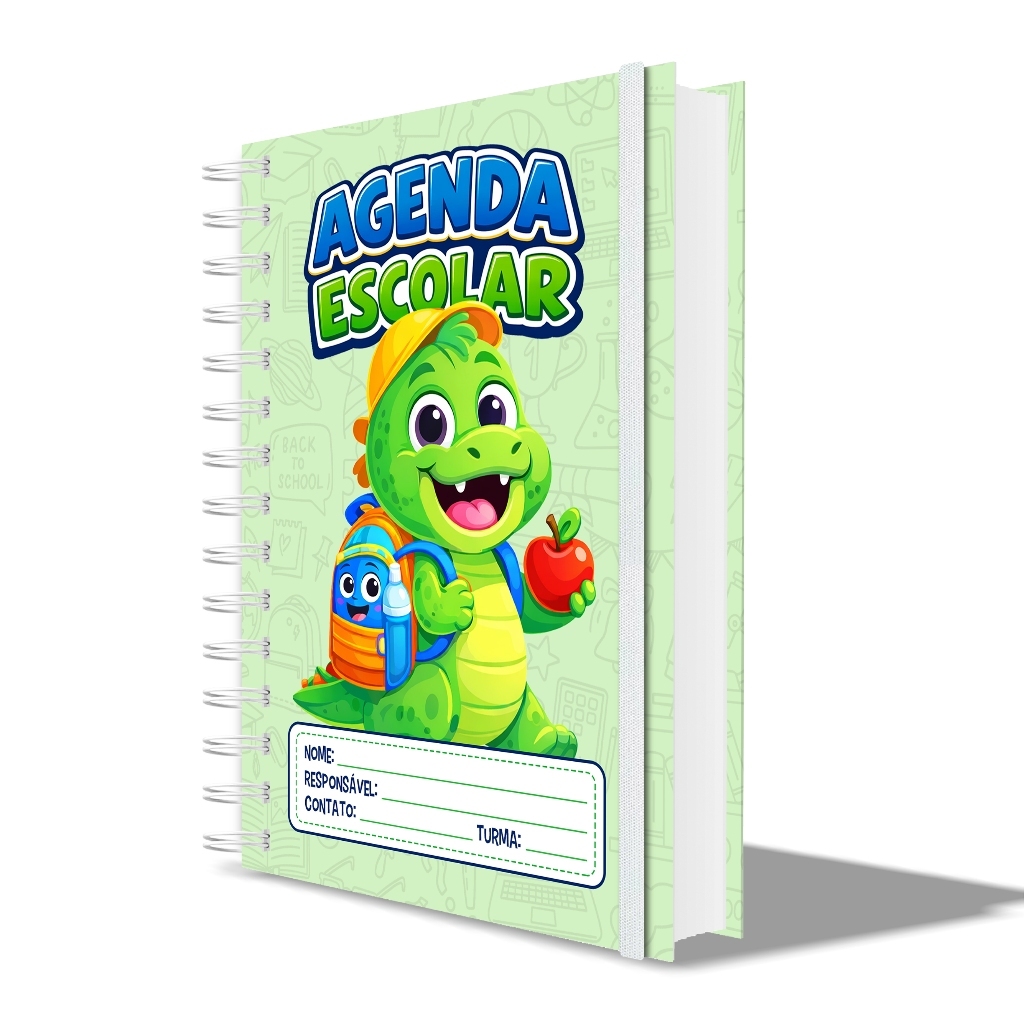 Agenda Dino Escolar Kids Infantil 2027 Crianças Creche Aula · foto 2