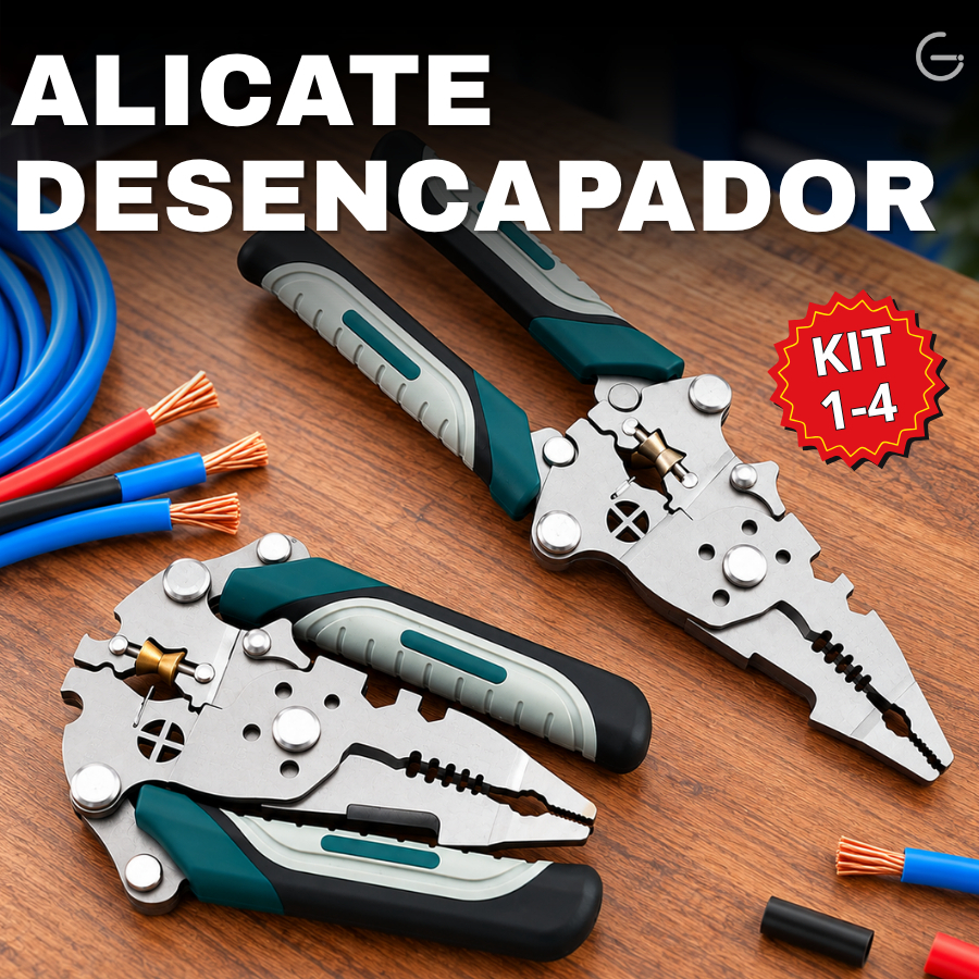 Alicate Multifuncional Decapador Crimpador Eletricista Descascador de Fios Aço Inoxidável