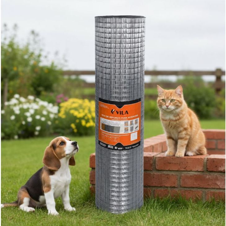Tela Cerca para Cachorro e Gato 1M de altura Reforçada Galvanizada Canil Gatil