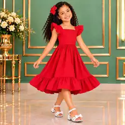 Vestido Lorenna Mid Regata casual Festa Menina elegante moderno princesa