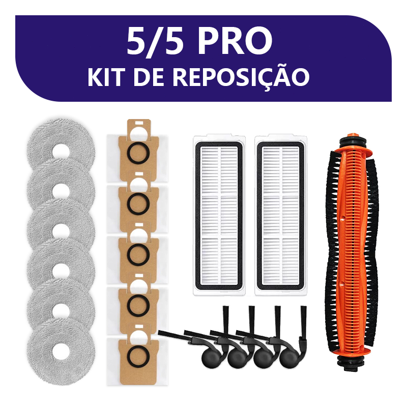 Kit de Peças de Reposição para Robô Aspirador Xiaomi | Compatível com 5 / 5pro