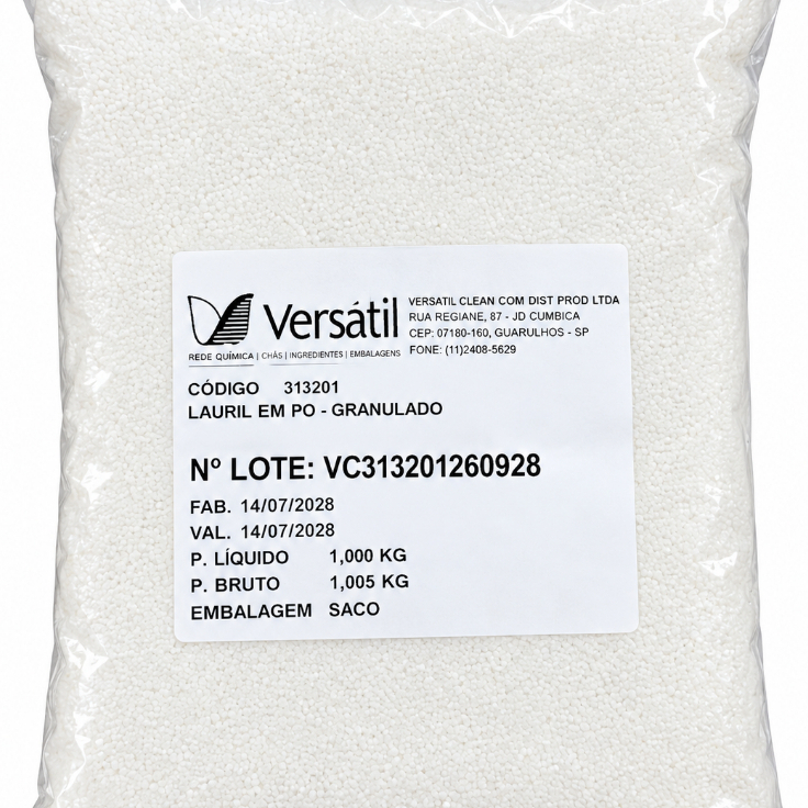 Lauril em Pó Granulado Produz Espuma Cosméticos Higiene - 500g