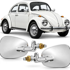 Par Retrovisor Fusca Modelo Original Raquete Inox