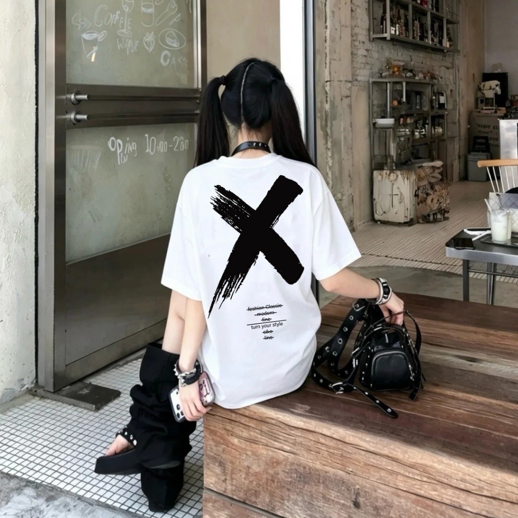Camiseta Oversized Unissex 100% Algodão Estampada, Confortável e Respirável Plus Size Modelo Casual C3195
