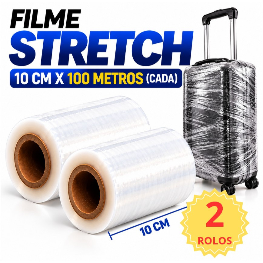 2 Filme Stretch 10cm, Empacotar mala, Enxertia etc.. 100 Metros (cada)