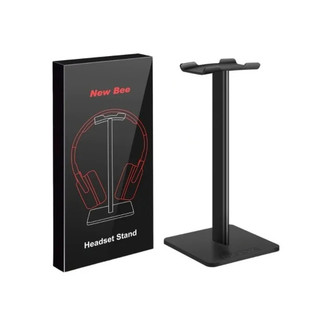 Suporte Para Fone Gamer Headset Universal Mesa Preto Em Alumínio Abs