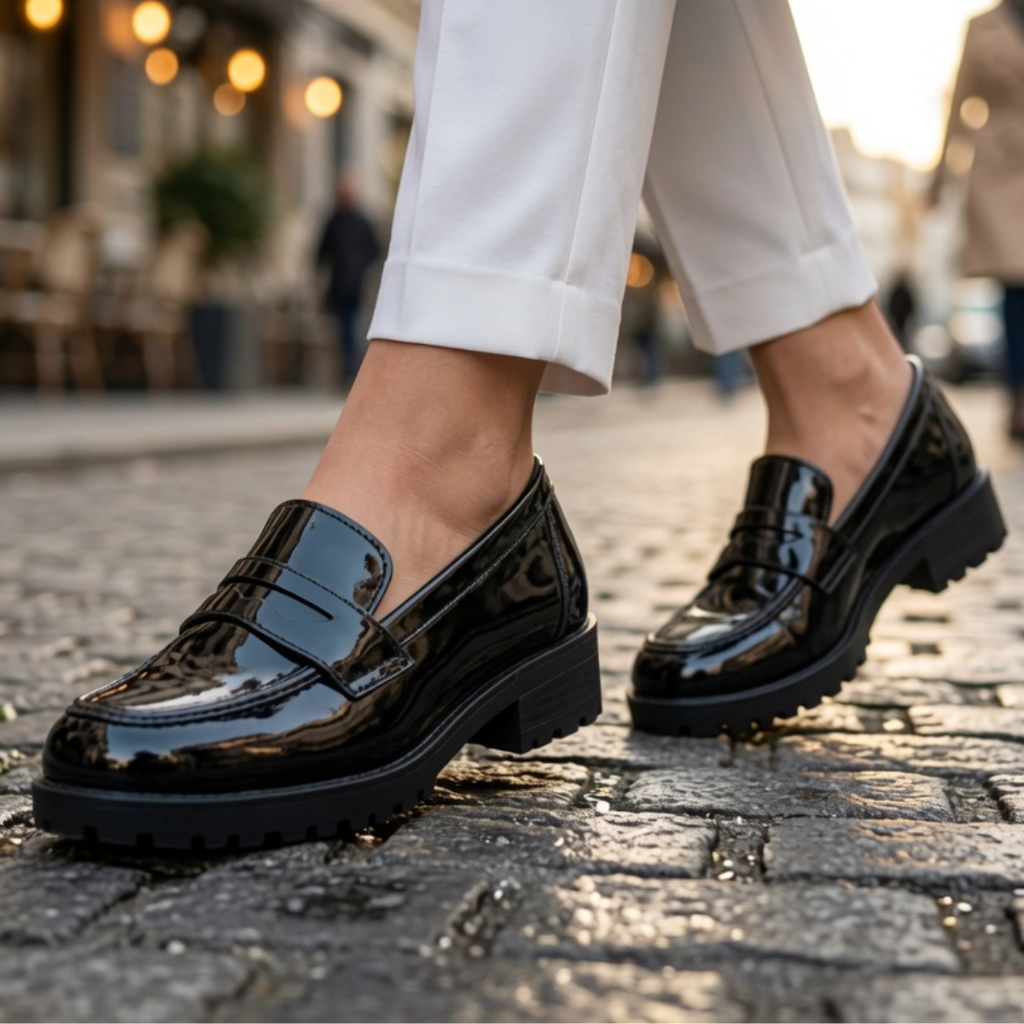 Sapato Feminino Mocassim Verniz Confortável Dia a Dia - LANÇAMENTO