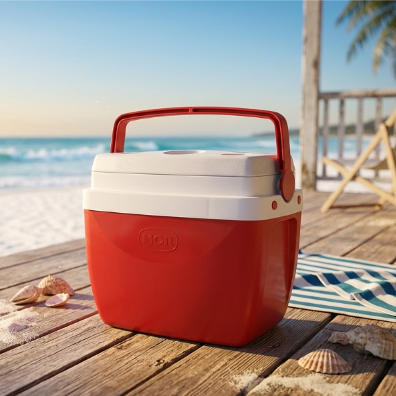 Cooler Caixa Térmica Mor 12L Vermelha para Praia e Camping