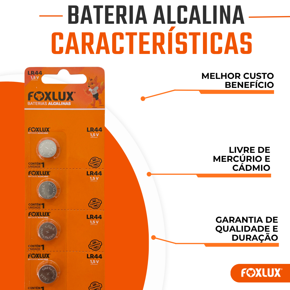 Pilha Bateria Moeda 1,5V LR44 Alcalina Kit com 5 · foto 2