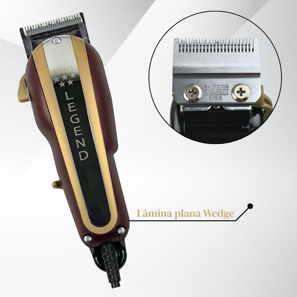 Máquina de Cortar Cabelo Profissional Wahl Legend 127V com Fio e 8 Pentes — imagem 2 de 2
