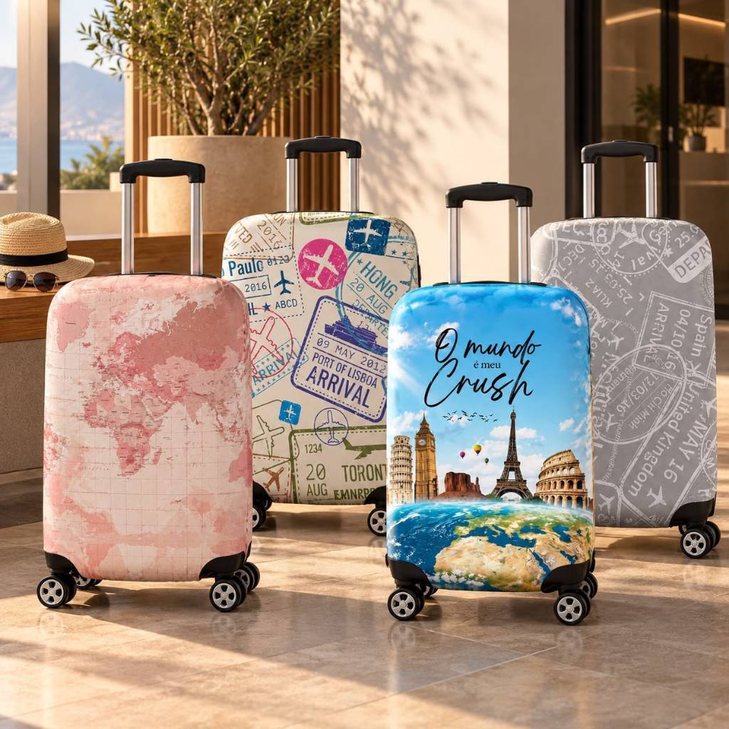 Capa Protetora Para Mala De Viagem Suplex Estampas Viagens