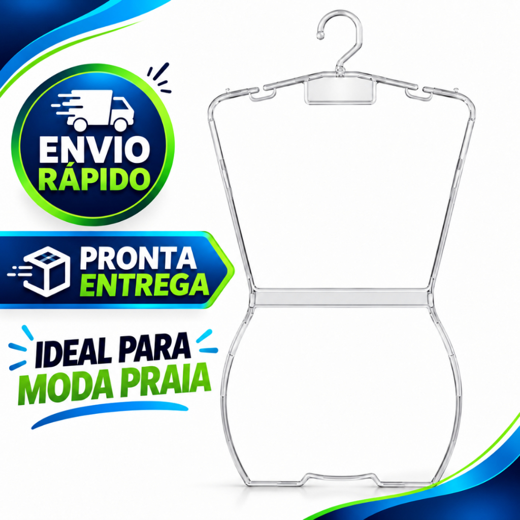 5 Cabide Silhueta Adulto Acrílico Transparente P/ Lingerie Biquíni Loja