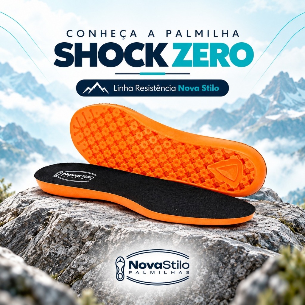 Palmilha Shock Zero Gel PU Anatômica Ortopédica Botina Coturno Espaço Interno Maior Confortável