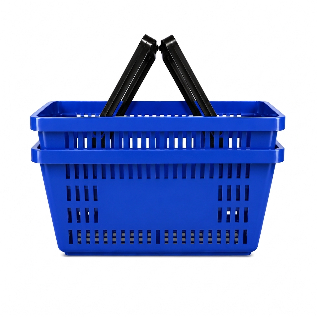 KIT 2 Cestas de Compras Cestinha Para Mercado Supermercado Loja Reforçada 16Lts