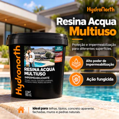 Resina Acrílica Impermeabilizante Hydronorth Resina Acrílica 900ML Multiuso Acqua Resina Proteção Contra Infiltração