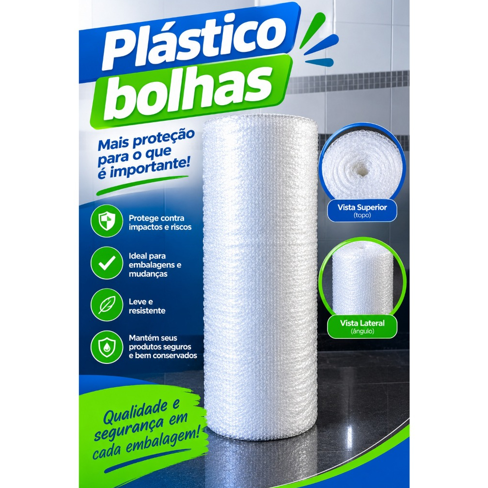 Plástico Bolha 1,30 x100 Metros Para Mudança Ecommerce Saco Bolha 100metros no Rolo