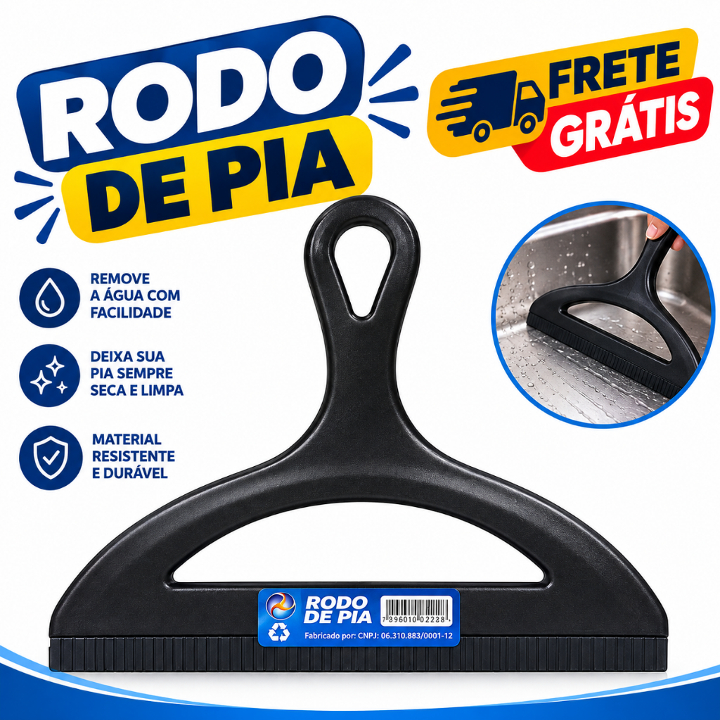 Rodo de Pia Plástico Resistente Cozinha e Banheiro Prático