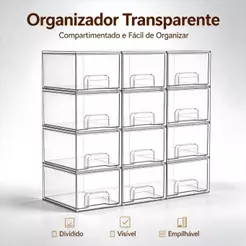 Caixa Organizadora Acrílica Transparente Para Banheiro Gabinete Cozinha
