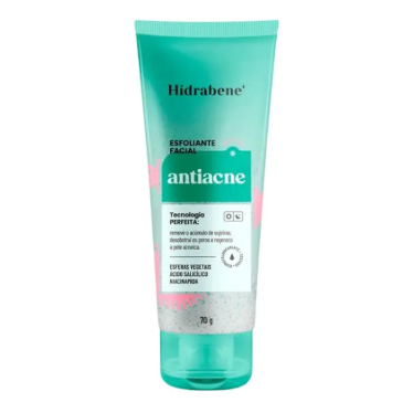 Imagem Esfoliante Facial Antiacne Hidrabene Ácido Salicílico Niacinamida Esferas Vegetais Poros Limpos 70g