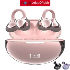 INOVA FreeClip Fone de Ouvido Sem Fio Bluetooth Clip On Formato de Brinco Som Hi-Fi Visor Digital de Bateria Condução