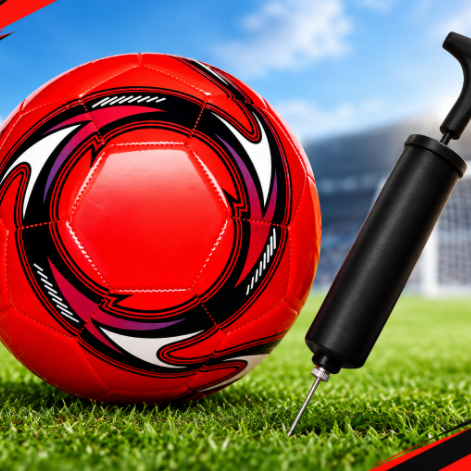 Bola de Futebol + Bomba de Encher Ar Para Campo Costurada Profissional 25cm Treino